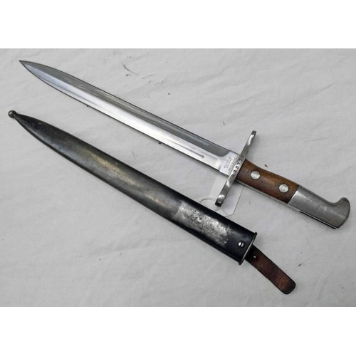 1179 - ELSENER SCHWYZ VICTORIA SERVICE BAYONET WITH 29.9CM LONG DOUBLE EDGED BLADE, 228738 TO CROSS GUARD W... 