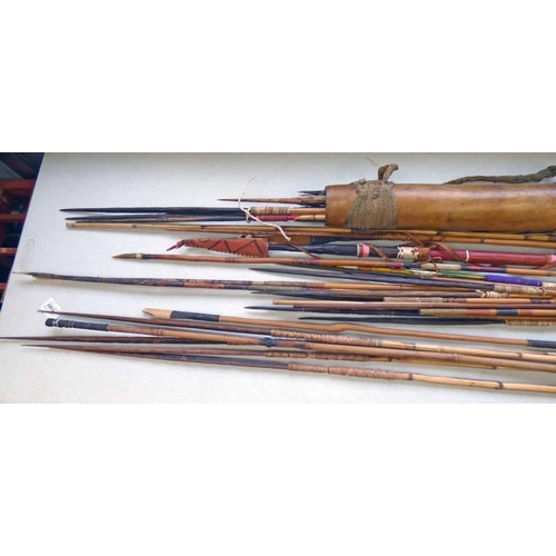 1181 - A VAST SELECTION OF TRIBAL BAMBOO SPEARS AND ARROWS