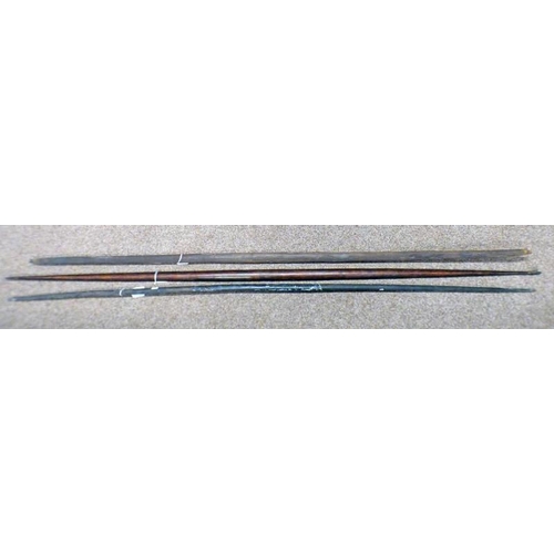 1187 - THREE HARDWOOD TRIBAL BOWS, LONGEST 179CM  -3-