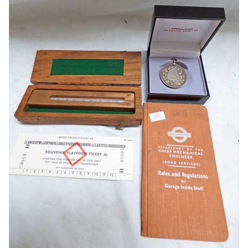 1212 - CHIEF MECHANICAL ENGINEER, LONDON TRANSPORT RULES & REGULATIONS, BRASS CASED THERMOMETER MARKED BR, ... 