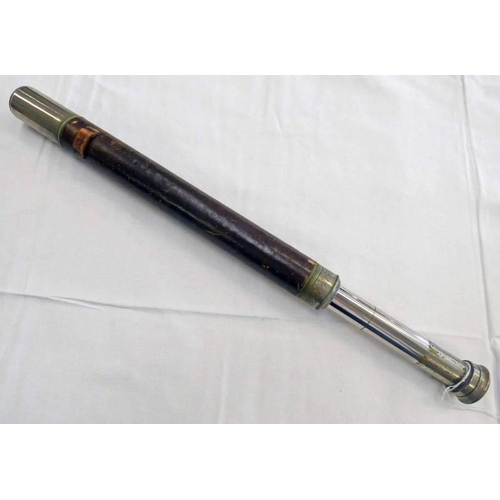 1213 - KELVIN & HUGHES LTD SINGLE DRAW TELESCOPE WITH LEATHER COVERED BODY