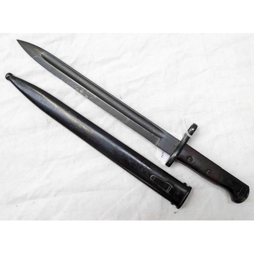 1219 - SIMSON & CO SUHL SERVICE BAYONET WITH 28.4CM LONG BLADE, POMMEL AREA STAMPED '983' WITH ITS BLACK ST... 