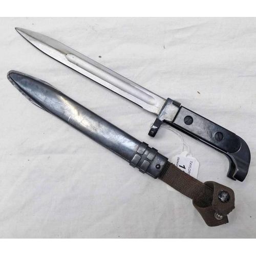 1274 - AK47 BAYONET WITH 20.2CM LONG BLADE WITH ITS SCABBARD