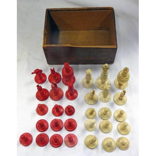 1293 - SELECTION OF IVORY CHESS PIECES