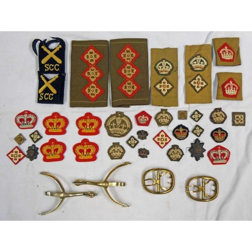 1314 - EMBROIDERED PATCHES, ETC TO INCLUDE SLIP ON SHOULDER RANK STRAPS TO LIEUTENANT COLONEL, MAJOR, CAPTA... 