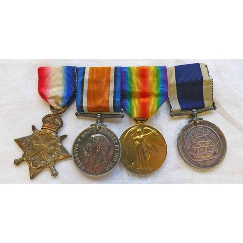 1329 - WW1 MEDAL GROUP TO A STOKER PETTY OFFICER H.A DOREY ROYAL NAVY CONSISTING OF ROYAL NAVY LONG SERVICE... 