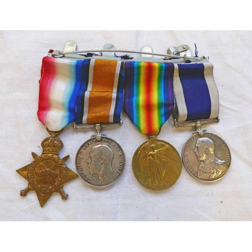 1332 - WW1 MEDAL GROUP TO STOKER 1ST CLASS A.R. GOODWIN, ROYAL NAVY CONSISTING OF ROYAL NAVY LONG SERVICE A... 