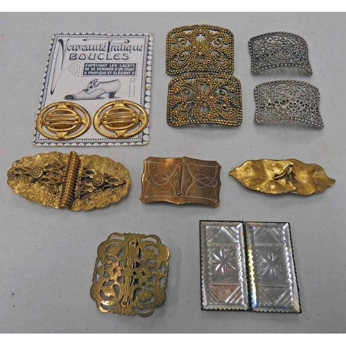 160 - SELECTION OF LATE 19TH CENTURY OR EARLY 20TH CENTURY GILT BRASS BUCKLES