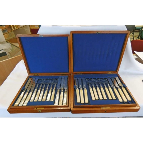 180 - CASED CANTEEN OF SILVER PLATED MOTHER OF PEARL HANDLED CUTLERY & 1 OTHER CANTEEN OF SILVER PLATED CU... 