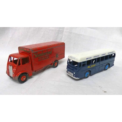 2011 - DINKY TOYS 514 - GUY SLUMBERLAND VAN TOGETHER WITH 283 - B.O.A.C. BUS.