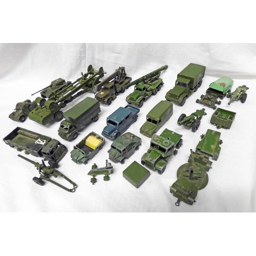 2041 - SELECTION OF PLAYWORN MILITARY RELATED MODEL VEHICLES FROM DINKY, CORGI, MATCHBOX ETC INCLUDING INTE... 