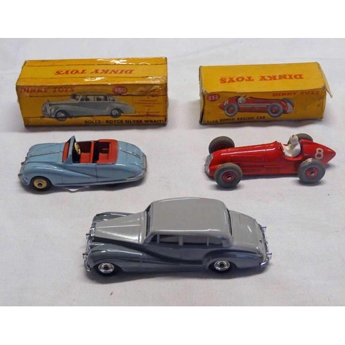 2135 - DINKY TOYS 232 - ALFA ROMEO RACING CAR TOGETHER WITH 150 - ROLLS ROYCE SILVER WRAITH AND LOOSE - AUS... 