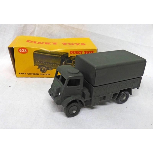 2146 - DINKY TOYS 623 - ARMY COVERED WAGON. BOXED