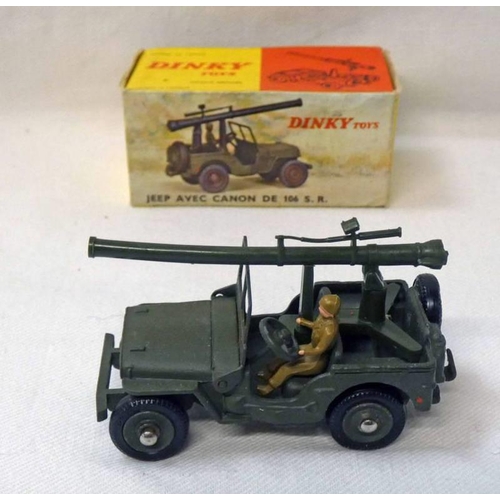 2262 - FRENCH DINKY TOYS 829 - JEEP AVEC CANON DE 106 S R. BOXED