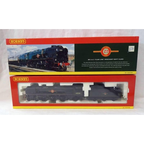 2270 - HORNBY R2169 00 GAUGE BR GREEN 4-6-2 MERCHANT NAVY CLASS 'CLAN LINE' 35028 LOCOMOTIVE & TENDER. BOXE... 