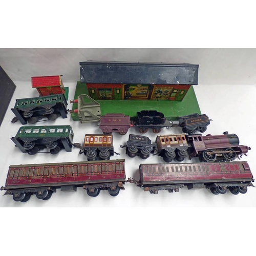 2289 - HORNBY 0 GAUGE 0-4-0 LMS TANK LOCOMOTIVE AND TENDER RN 5600 TOGETHER WITH A SELECTION OF OTHERS INCL... 