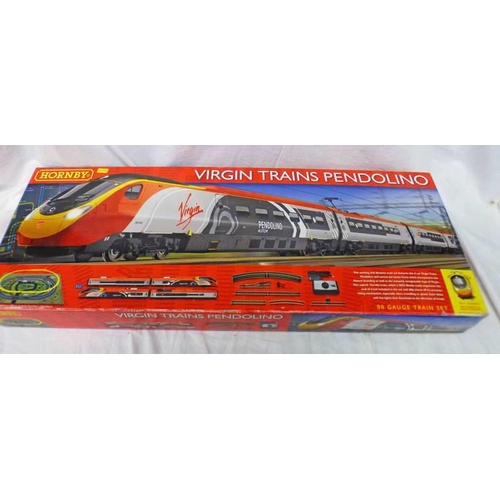 2297 - HORNBY R1155 00 GAUGE VIRGIN TRAINS PENDOLINO ELECTRIC TRAIN SET. BOXED