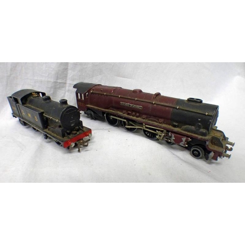 2323 - HORNBY DUBLO (3 RAIL) 4-6-2 L.M.S. CRIMSON ''DUCHESS OF ATHOLL'' 6231 TOGETHER WITH 0-6-2T L.M.S. BL... 