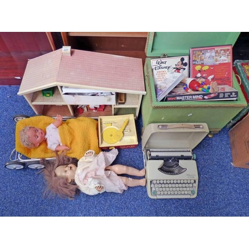 2354 - DOLLS HOUSE WITH A SELECTION OF FURNITURE TOGETHER WITH FISHER PRICE RECORD PLAYER AND OTHERS.