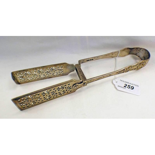 259 - PAIR OF WILLIAM IV SILVER ASPARAGUS TONGS, LONDON 1833 - 218G