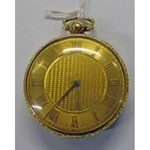 266 - 18K GOLD POCKET WATCH BY JAMES HOWDEN, EDINBURGH, LONDON 1823 - TOTAL WEIGHT 87.2 G