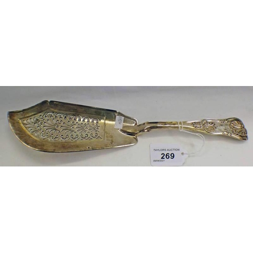 269 - GEORGE IV SILVER FISH SLICE, LONDON 1829 - 240G