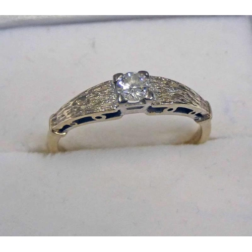 288 - DIAMOND SOLITAIRE RING MARKED 18CT