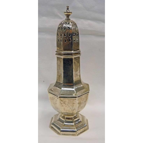 311 - SILVER SUGAR CASTER, BIRMINGHAM , 1903  21.5 CM TALL - 6.4 OZS