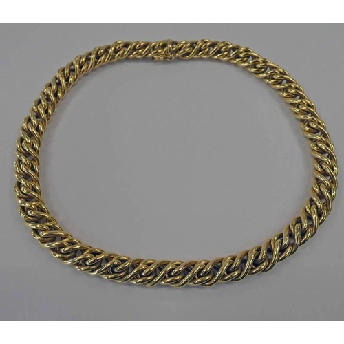 313 - 18CT GOLD CHAIN LINK NECKLACE - 66G, 45 CM LONG