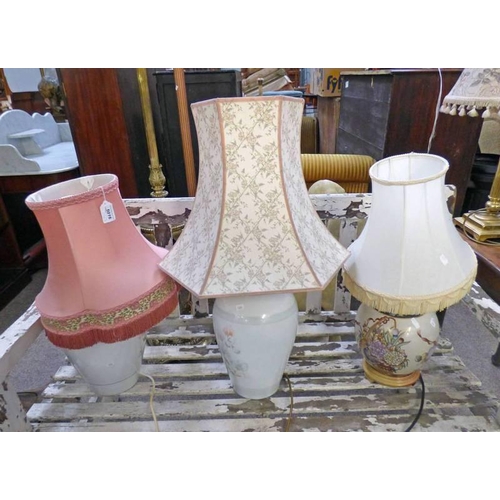 5016 - 3 PORCELAIN TABLE LAMPS