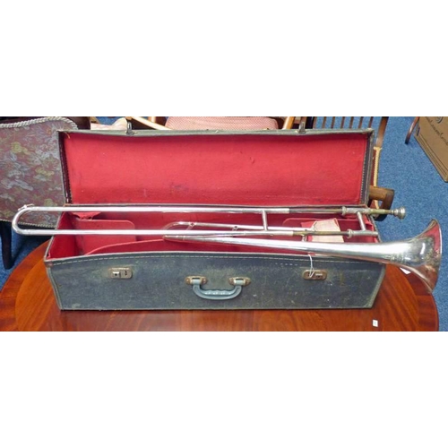 5077 - TROMBONE THE WEST MINSTER BY ESSON, LONDON - PARIS - NEW YORK IN FITTED CASE