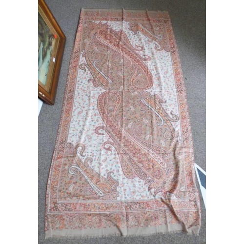 1571 - BEIGE PAISLEY SHAWL 100 X 220CM