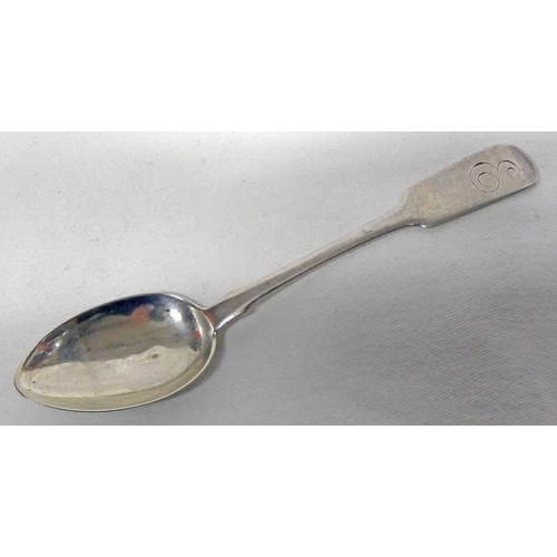 19 - SCOTTISH PROVINCIAL SILVER FIDDLE PATTERN TEASPOON BY YULE & SON, ABERDEEN