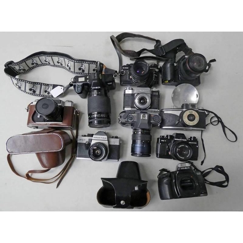 2024 - SELECTION OF 10 35MM SLR CAMERAS INCLUDING MINOLTA 3000I, PENTAX P30T,PRAKTICA B200 ELECTRONIC AND O... 