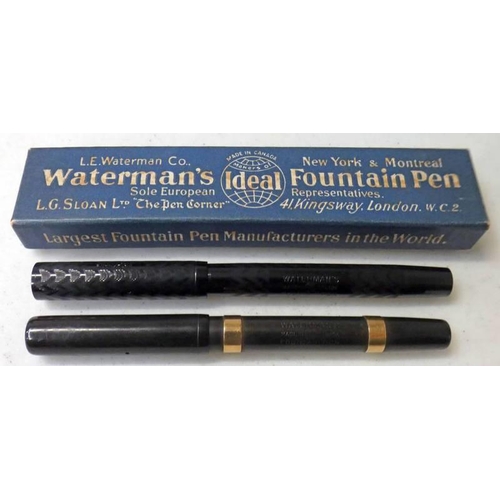 2420 - WATERMANS FOUNTAIN PEN IN BOX, WATERMANS GOLD MOUNTED FOUNTAIN PEN