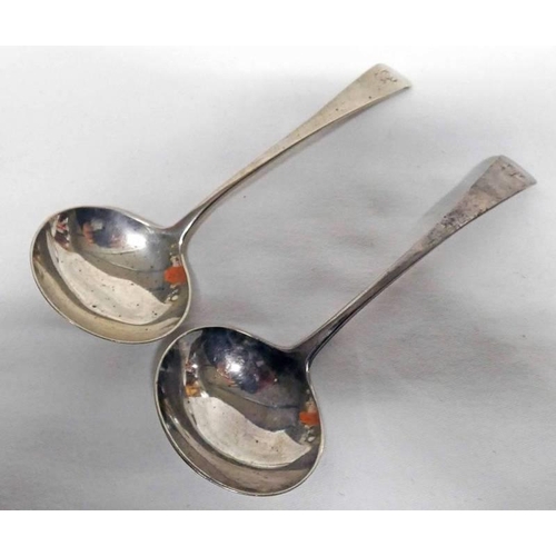 37 - 2 GEORGE III SAUCE LADLES , LONDON 1801