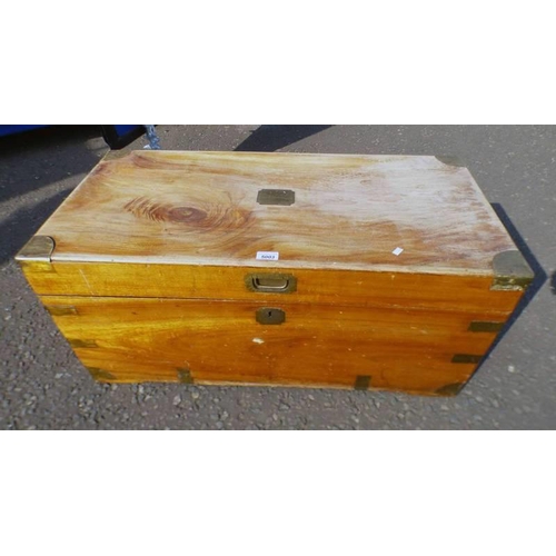 5003 - BRASS BOUND CAMPHOR WOOD TRUNK LENGTH 91CM