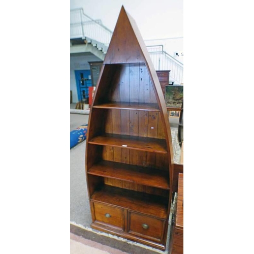 5011 - NAUTICAL OAK BOOKCASE OVER 2 DRAWERS.  WIDTH 84 CM