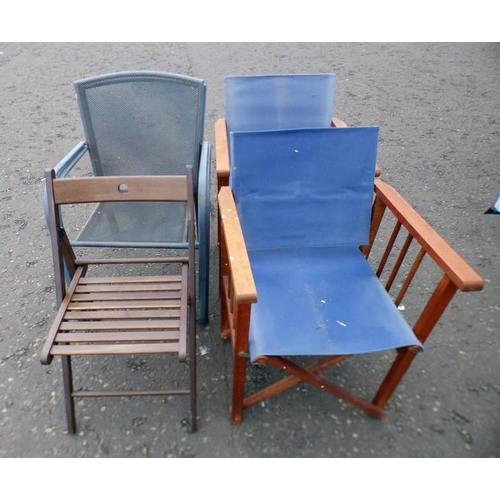 5051B - PAIR OF METAL GARDEN ARMCHAIRS & 3 OTHERS