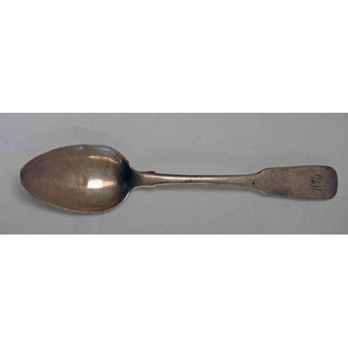 54 - SCOTTISH PROVINCIAL SILVER FIDDLE PATTERN TEASPOON BY ANDREW DAVIDSON , ARBROATH CIRCA 1830