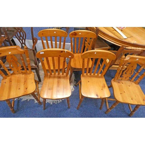 155 - SET OF 6 PINE KITCHEN CHAIRS