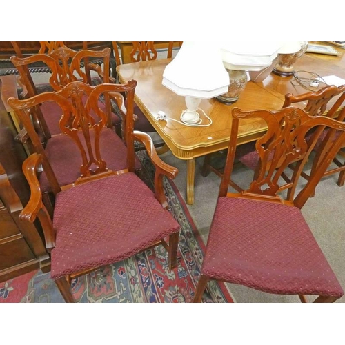 167 - SET OF 16 MAHOGANY DINING CHAIRS ON SQUARE SUPPORTS