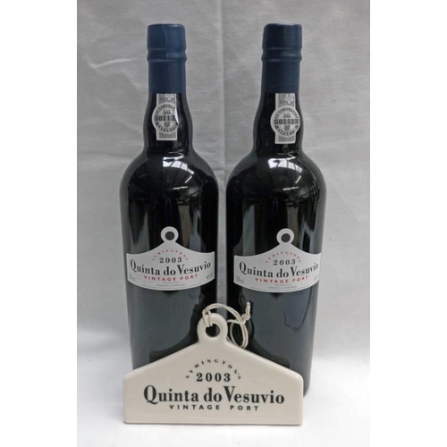 4029 - 2 BOTTLES QUINTA DO VESUVIO 2003 VINTAGE PORT - 75CL, WITH PORCELAIN LABEL