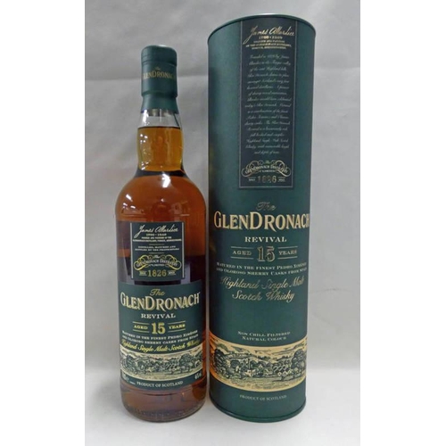 4030 - 1 BOTTLE GLENDRONACH REVIVAL 15 YEAR OLD SINGLE MALT WHISKY - 700ML, 46% VOL IN TUBE