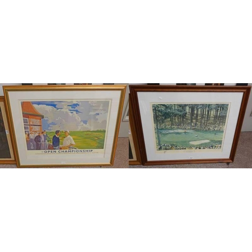 51K - 130TH OPEN CHAMPIONSHIP FRAMED SIGNED PRINT NO 12 OF 250, 78 X 97CM AND A FRAMED ARTHUR WEAVER PRINT... 