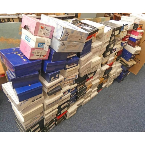 51P - LARGE SELECTION OF VARIOUS WOMEN'S AND CHILDREN'S SHOES IN VARIOUS SIZES ALL BOXED, ALL AS NEW