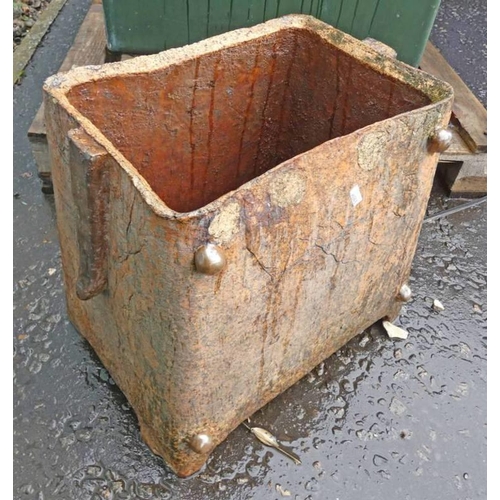 51V - EARTHENWARE SQUARE GARDEN PLANTER  36 CM TALL X 37 CM WIDE