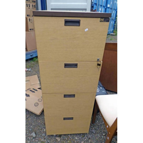 63 - WOOD EFFECT 4 DRAWER FILING CABINET