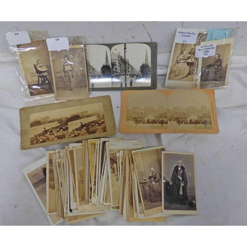 1628 - OVER 60 CABINET CARDS TO INCLUDE A SHOE SHINER BY TAYLOR DUNFERMLINE, REV LANDLISH BY THOMSON EDINBU... 