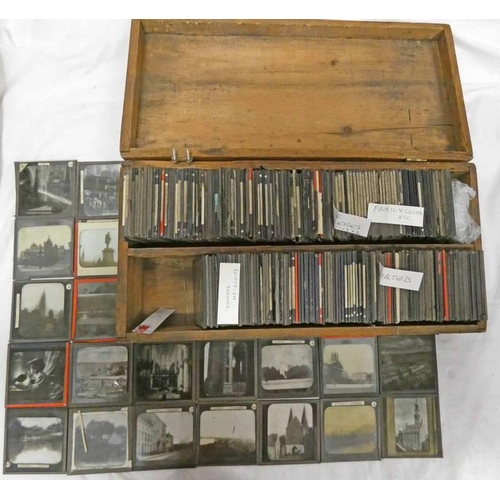 1643 - LARGE SELECTION OF VARIOUS GLASS LANTERN SLIDES TO INCLUDE SCOTTISH SCENES, FAMILY GROUPS, BIBLE SCE... 